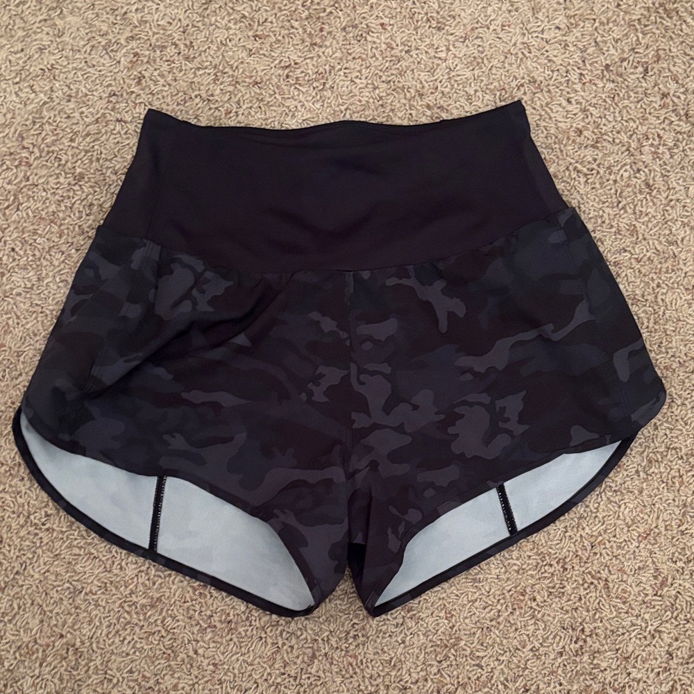 Worn Once High Waisted Black Camo Shorts